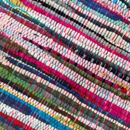 Allure Bath Fashions Chindi Repurposed Fabric Multi Coloured Rag Rug - Size: 70 cm x 140 cm - thumbnail 5