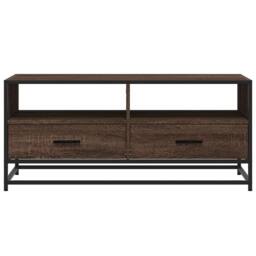 Berkfield Home Coffee Table Brown Oak 100x50x45 cm Engineered Wood & Metal - Size: 100 x 50 x 45 cm - thumbnail 5