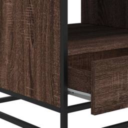 Berkfield Home Coffee Table Brown Oak 100x50x45 cm Engineered Wood & Metal - Size: 100 x 50 x 45 cm - thumbnail 9