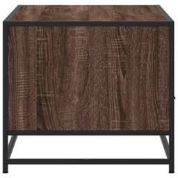 Berkfield Home Coffee Table Brown Oak 100x50x45 cm Engineered Wood & Metal - Size: 100 x 50 x 45 cm - thumbnail 6