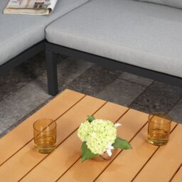 Home Garden Direct Rhea - Platform Corner Sofa - 4 Seater Garden Set with Table in Grey - thumbnail 6