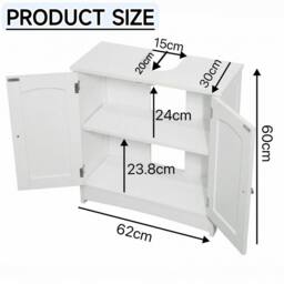 Alivio Under Sink Bathroom Cabinet for Wall-Hung Washbasin with Magnet Doors in White - thumbnail 5