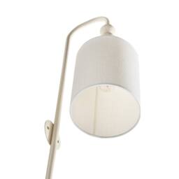 Wyld and Coco Wall Lamp - Beige Fabric Drum Shade Iron Frame Mid-Century Style - thumbnail 5