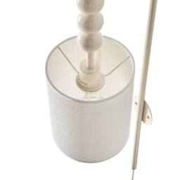 Wyld and Coco Wall Lamp - Beige Fabric Drum Shade Iron Frame Mid-Century Style - thumbnail 4