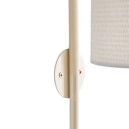 Wyld and Coco Wall Lamp - Beige Fabric Drum Shade Iron Frame Mid-Century Style - thumbnail 6
