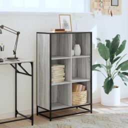 Berkfield Home Book Cabinet Grey Sonoma 65.5x33x107.5 cm Engineered Wood - thumbnail 3