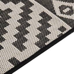 Berkfield Home Outdoor Flatweave Rug 120x170 cm Black Stripes - Size: Medium - thumbnail 4