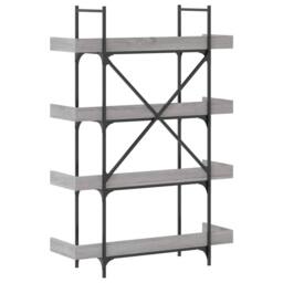 Berkfield Home Decorative Bookcase 4-Tier Grey Sonoma 100x33x145.5 cm Engineered Wood - thumbnail 6
