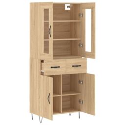 Berkfield Home Highboard Sonoma Oak 69.5x34x180 cm Engineered Wood in Brown - thumbnail 4