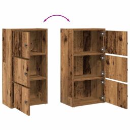 Berkfield Home Bookcase Old Wood 40x24x77 cm Engineered Wood in Brown - Size: 40 x 24 x 77 cm - thumbnail 8