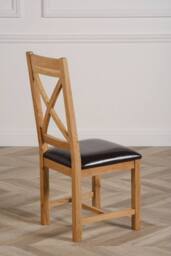 Thats Furniture Oslo 90 x 90 cm Oak Small Dining Table & 4 Berkeley Leather Chairs in Brown - thumbnail 7