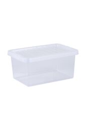 Wham Crystal 5 x 11L Stackable Plastic Storage Boxes with Lids Clear - thumbnail 2