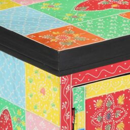 Berkfield Home TV Cabinet - Colorful, 100x35x50 cm, Made from Solid Mango Wood - Size: 100 x 35 x 50 cm - thumbnail 7