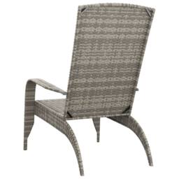Berkfield Home Full Garden Adirondack Chair Grey Poly Rattan - thumbnail 5