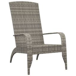 Berkfield Home Full Garden Adirondack Chair Grey Poly Rattan - thumbnail 3