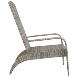 Berkfield Home Full Garden Adirondack Chair Grey Poly Rattan - thumbnail 4