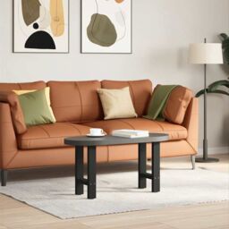 Berkfield Home Coffee Table Legs Black 2 pcs 28x(42-43) cm Steel - thumbnail 2