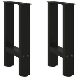 Berkfield Home Coffee Table Legs Black 2 pcs 28x(42-43) cm Steel - thumbnail 1