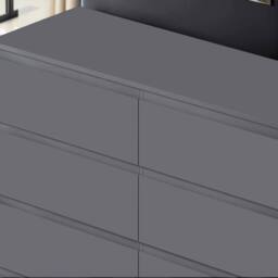 FWStyle 8 Drawer Chest Of Drawers Matt Finish Scratch Resistant in Dark Grey - thumbnail 2