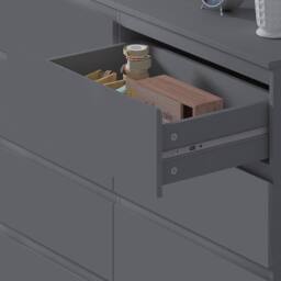 FWStyle 8 Drawer Chest Of Drawers Matt Finish Scratch Resistant in Dark Grey - thumbnail 3