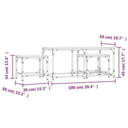 Berkfield Home Nesting Coffee Tables 3 pcs Smoked Oak Engineered Wood in Brown - thumbnail 9