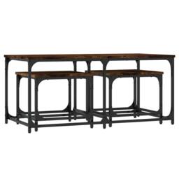 Berkfield Home Nesting Coffee Tables 3 pcs Smoked Oak Engineered Wood in Brown - thumbnail 3