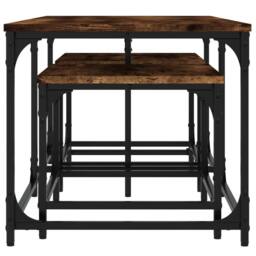Berkfield Home Nesting Coffee Tables 3 pcs Smoked Oak Engineered Wood in Brown - thumbnail 5