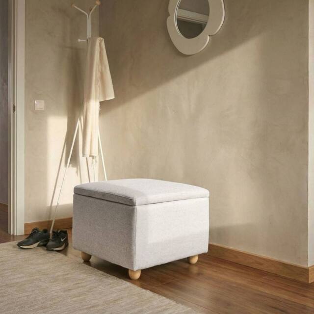 Wyld and Coco Storage Pouffe Light Grey - Water-Repellent Lift-Top - image 1