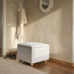 Wyld and Coco Storage Pouffe Light Grey - Water-Repellent Lift-Top