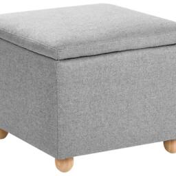 Wyld and Coco Storage Pouffe Light Grey - Water-Repellent Lift-Top - thumbnail 2