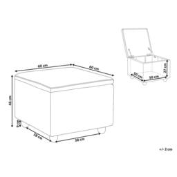 Wyld and Coco Storage Pouffe Light Grey - Water-Repellent Lift-Top - thumbnail 3