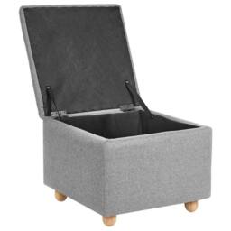 Wyld and Coco Storage Pouffe Light Grey - Water-Repellent Lift-Top - thumbnail 4