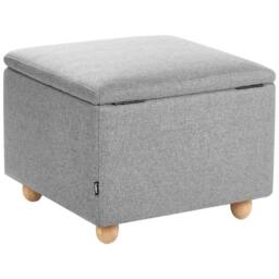 Wyld and Coco Storage Pouffe Light Grey - Water-Repellent Lift-Top - thumbnail 6