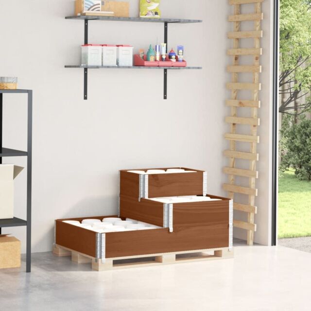 Berkfield Home 3-Tier Raised Bed Brown 120x80 cm Solid Wood Pine - image 1