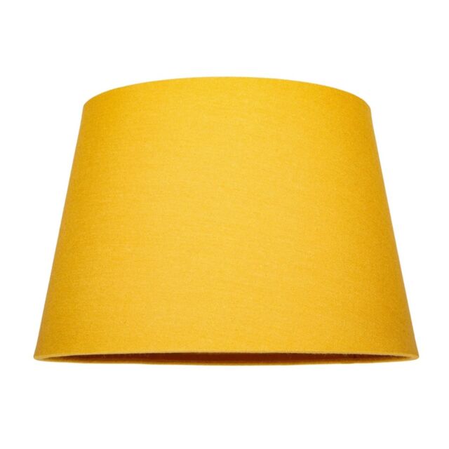 Happy Homewares Traditional Linen Fabric Drum Shade for Pendant & Lampshade in Mustard - Size: 12 inches - image 1