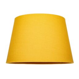 Happy Homewares Traditional Linen Fabric Drum Shade for Pendant & Lampshade in Mustard - Size: 12 inches
