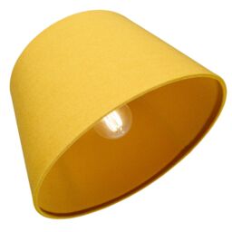 Happy Homewares Traditional Linen Fabric Drum Shade for Pendant & Lampshade in Mustard - Size: 12 inches - thumbnail 4