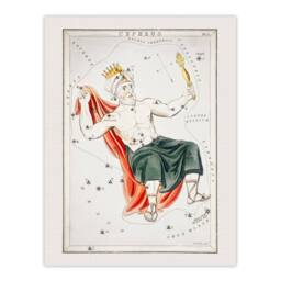 "Artery8 Vintage Cepheus Constellation Illustration Hall Wall Art Poster Print in White - Size: W12"" x H16""" - thumbnail 1