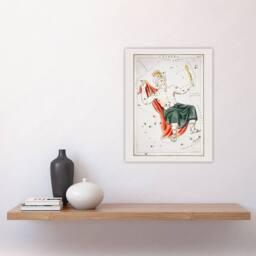 "Artery8 Vintage Cepheus Constellation Illustration Hall Wall Art Poster Print in White - Size: W12"" x H16""" - thumbnail 4