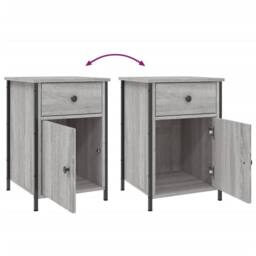 Berkfield Home Elegant Bedside Cabinet Grey Sonoma 40x42x60 cm Engineered Wood - Size: 40 x 42 x 60 cm - thumbnail 9
