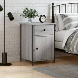 Berkfield Home Elegant Bedside Cabinet Grey Sonoma 40x42x60 cm Engineered Wood - Size: 40 x 42 x 60 cm - thumbnail 2
