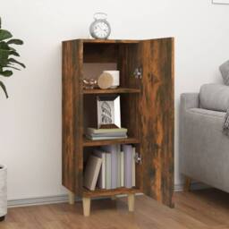 Berkfield Home Sideboard Smoked Oak 34.5x34x90 cm Engineered Wood in Brown - thumbnail 3