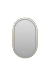Living and Home Anti-fog Wall Mounted Oval LED Bathroom Mirror in Gold - thumbnail 6