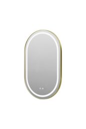 Living and Home Anti-fog Wall Mounted Oval LED Bathroom Mirror in Gold - thumbnail 5