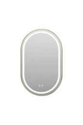 Living and Home Anti-fog Wall Mounted Oval LED Bathroom Mirror in Gold - thumbnail 4