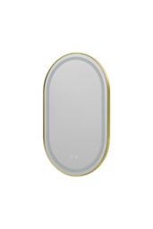 Living and Home Anti-fog Wall Mounted Oval LED Bathroom Mirror in Gold - thumbnail 7