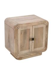IH Design Baffins Carved Mango Wood Mini Sideboard with Storage Doors in Brown - thumbnail 3