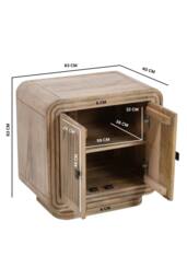 IH Design Baffins Carved Mango Wood Mini Sideboard with Storage Doors in Brown - thumbnail 6