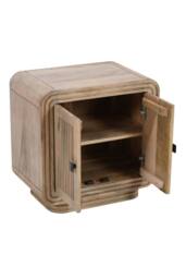IH Design Baffins Carved Mango Wood Mini Sideboard with Storage Doors in Brown - thumbnail 4