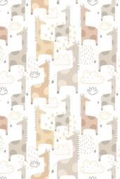 Hoopla Walls Giraffe Friends 10m Matt Wallpaper in Natural - thumbnail 2